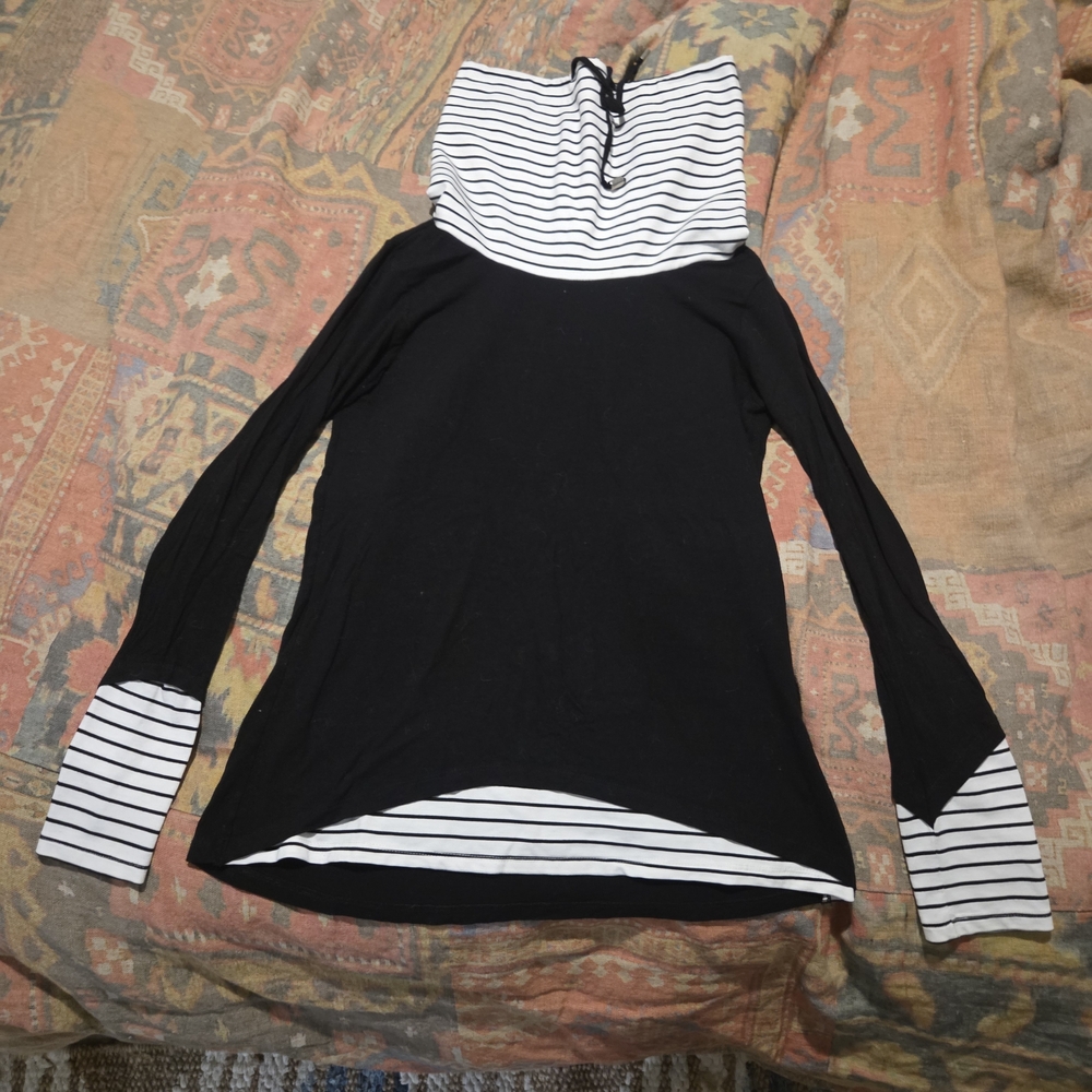 Striped Black and White Women's Tunic